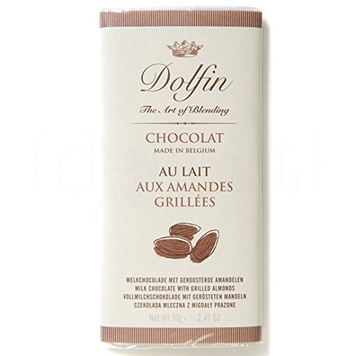 Chocolate con leche y Almendras tostadas 70gr. Dolfin. 15un.