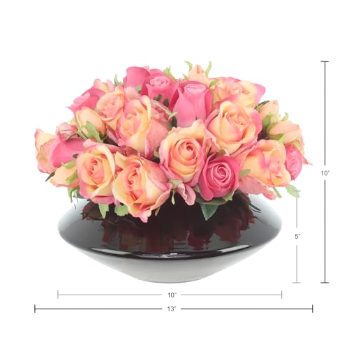 Rosas secas en jarrón de vidrio miniatura 6