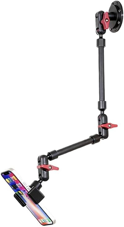 Brazo mágico de 23 pulgadas, brazo articulado ajustable, brazo de cámara de fricción, montaje en pared, soporte para teléfono (base de metal+clip de