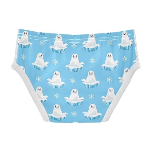ODAWA Cute White Seals Blue Soft Underwear Briefs Tagless Underwear 2T Boys2