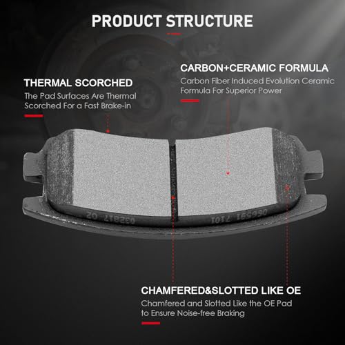 Image of cciyu D698 D699 8pcs Front & Rear Ceramic Brake Pads Kits 97-04 For Buick Regal,00-05 For Chevrolet Impala,02-04 For Oldsmobile Silhouette,02-04 For Pontiac Montana