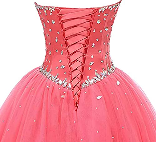 Likedpage Women's Sweetheart Ball Gown Tulle Quinceanera Dresses Prom Dress (US16, Turquoise) … … by Likedpage - Used condition - Image 6