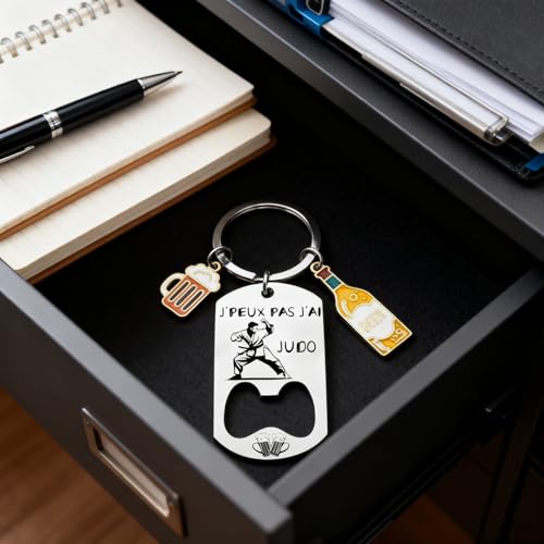 YZLPLP Porte-Clés Décapsuleur Personnalisé Judo - Accessoire Judoka Humoristique, Cadeau Original Homme et Femme, Noël, Anniversaire, Cadeau Judo Idée Porte-Clés Judo – vue 3