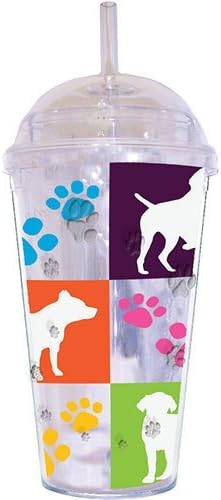 Little Gifts Dogs and Paws 18-Ounce Dome Etched Cup