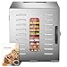 Kwasyo Essiccatore Alimentare in Acciaio Inox DA 1000, superficie di essiccazione XXL 1,8 m², temperatura regolabile 30-90℃, display LED, 24 ore, senza BPA, con ricettario, 10 vassoi in acciaio inox