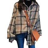 ブラウス レディース シャツ チェック柄 長袖 きれいめ オフィス トップス 前開き ンコーデ ゆったり 体型カバーカジュアル 通勤