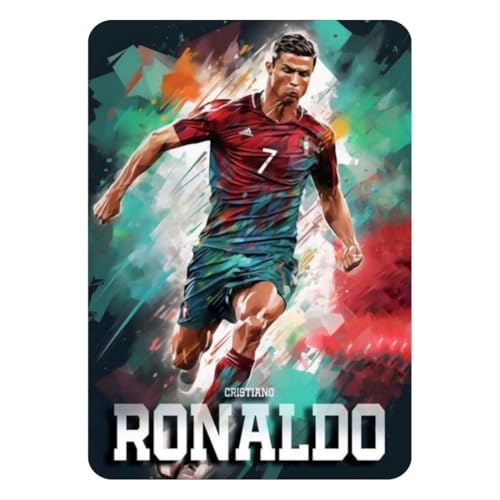 Image of Zesta Bathroom Decor Items Washroom Decor Tin Sign | Aesthetic Posters Wall Poster for Bedroom | Magnetic Cafe Decoration Items /Restaurant Decorations Items | Quirky Home Decor Bar Accent (Ronaldo)