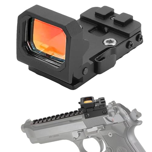 TRSAIM Mini Folding 3 MOA Red Dot Sight Flip Up Reflex Sight for Glock MOS, Pistol Handgun RMR, Picatinny Rail (Black)