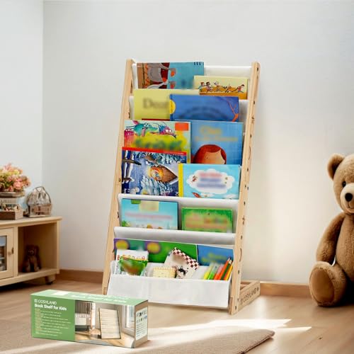 COSYLAND Bookshelf for Kids' Rooms - Children's Bookcase Display Rack, 6 Layers...