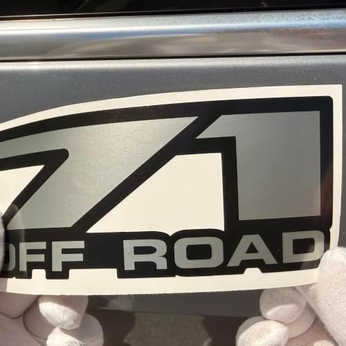 GOLD HOOK Z71 Off Road Decals Stickers fit Chevy Silverado - F (2001-2006) Bed Side 1500 2500 HD Premium Series (Metallic Finish) (Gray) - 2