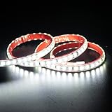 pcningled 2M (6.56ft) IP67 Waterproof Sticky LED Strips Light AC 230V SMD 2835 120 LEDs/m Super Bright Flexible LED Strip Lamp with ON/Off Switch and 3 Pin Plug Cold White 6000K (2, Cold White) - Image 1