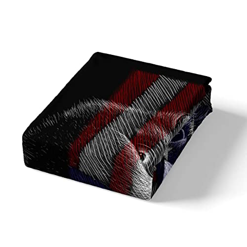 Homewish American Flag And Dark Eagle Pattern Comforter Cover Set (No Comforter) Black Color Duvet Cover For Kids Teens Bedding Set Soft Quilt Cover (1 Duvet Cover + 1 Pillow Case) Twin Size #TOP4