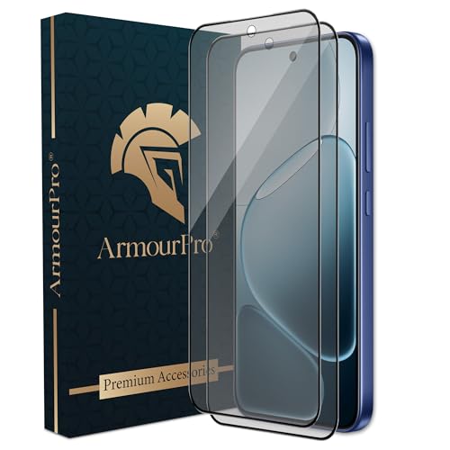 Image of ArmourPro Military Grade Matte Anti-Glare Tempered Glass Screen Protector for OPPO F31 (6.57 Inch) With Edge-to-Edge Protection Coverage and Easy Installation Kit | Black (Pack of 2)
