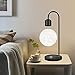 Floatidea Magnetic Levitating Moon Lamp Levitation Plastic Black Table LED Night Light Zero-Gravity Floating Desk Toys for Decoration Gifts Present with Phone Wireless Charging Pad
