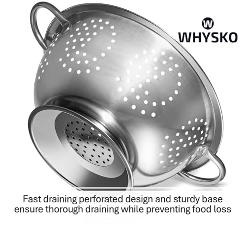 3-Pack Stainless Steel Colander Set, 5, 3 & 1 Qt with Handles - Image 3