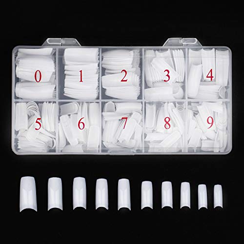 Acrylic Nail Tips White 500Pcs French Artificial False Tip for Ma...