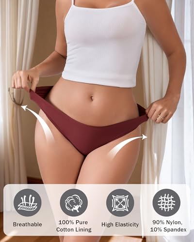 Image of OJCNBV Seamless Underwear for Women No Show Panties Invisibles Briefs Soft Stretch Bikini Underwears 6 Pack