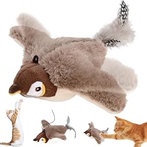 1 Stück Interaktives Katzenspielzeug Selbstbeschäftigung, Vogel für Katze, Fliegender Vogel Katzenspielzeug, Flapping Bird Cat Toy
