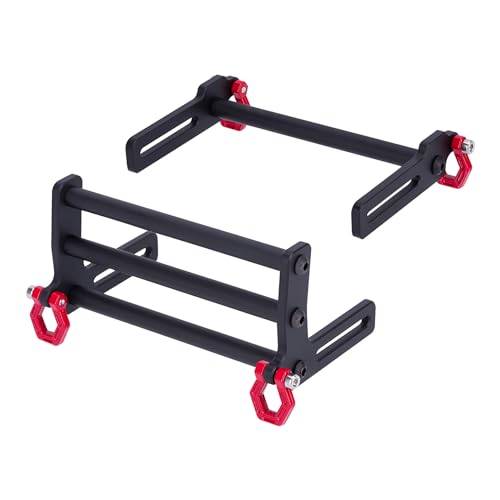 TRX4 Bumper, Adjustable 1/10 Bumper, Aluminum Front Rear Bumpers Bull Bars for 1/10 RC Crawler Axial SCX10 TRX4 LCG Chassis FJ40 Dodge Power Wagon Body (Black)