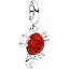 Red Glass Crab Dangle Charm 863