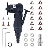 TVT 空気圧面取りツールハンドヘルド、ミニ空力面取り機トリミング、45°アークコーナー インレット付きメタルウッド面取りバリ取り (6R+6C+6ベアリング+2ブレードネジ+2ベアリングネジ)