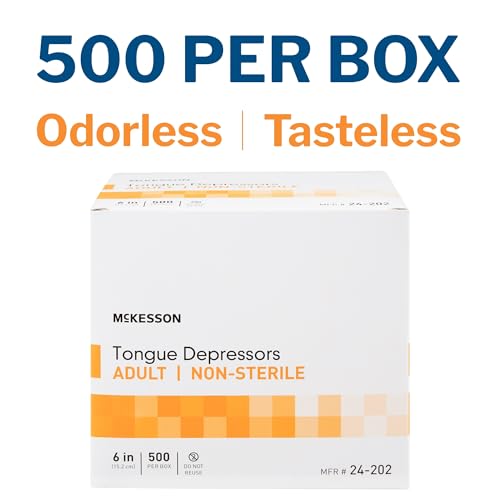 mckesson tongue depressors 1500 count adult size non-sterile wood unflavored splinter-free 6 in  use for medical arts crafts spa 500 count pack of 3