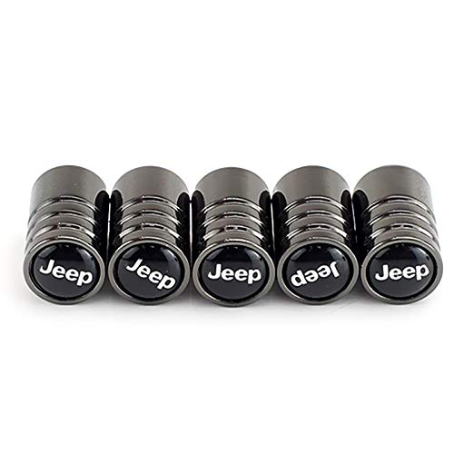 TK-KLZ 5Pcs Chrome Bike Motorcycle Car Tires Valve Stem Caps for Chrysler Jeep Grand Cherokee Wrangler Compass Cherokee Renegade Patriot Grand Comander Car Styling Decoration Accessories