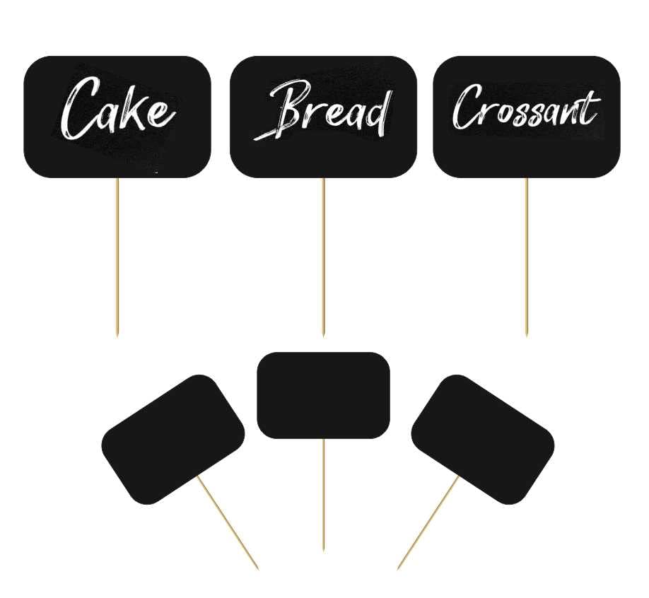 SVM CRAFT® 50 Pieces rectangle curve Chalkboard Cupcake Picks Cake Toppers Cheese Markers Buffet Labels for Charcuterie Board Food Tags Toothpick Signs for Wedding Birthday Party Table and Dinner Decorations Supplies