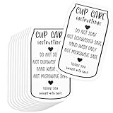 Sureio 200 Pieces Tumbler Cup Cards, Cup Care Instructions Cards, of Care Mug Insert for Business, Customer Directions, Online Shop Package Insert