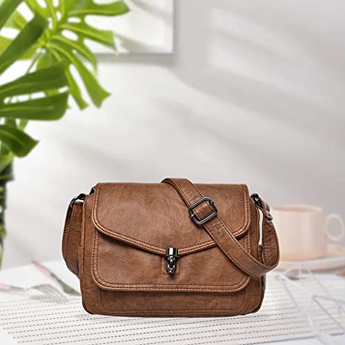 oshhni Adulto Unissex Bolsa Mensageiro Feminina Carteira De Couro Sacola Vintage Couro Pu Bolsa De O