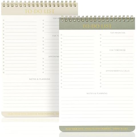 Aesthetic To Do List Note Pads Set Of 2 - Quality Lined Legal Pads For Women - The Perfect Writing Work Notepads, Notebooks and Office Desk Supplies to Easily Organize Your Daily & Weekly Tasks Cover