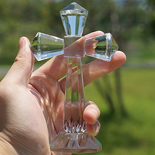 PUJIANGHUAYIN Crystal Cross in Gift Box – Modern Cross Decor 5 * 3 inches - Caring Sympathy Gift or Memorial Gifts - Wonderful Addition to Your Christian Décor Conical Cross