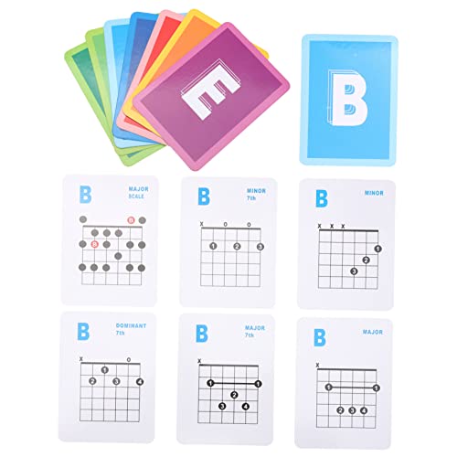 BESTonZON Guitar Learning Chord Chart Kit 49 Chord Cards Music Chords Poster Guitar Note Chart for Beginner Guitarists Sturdy and Bright Printing