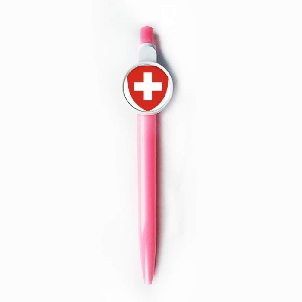Stylo bille rétractable bleu motif Suisse, cadeau idéal Europe - 5