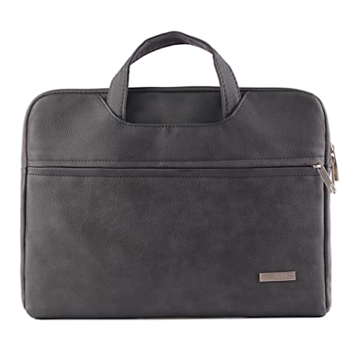 Teamgee Laptoptasche aus Leder, graphitgrau / schwarz Cover
