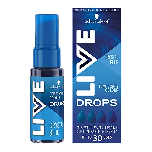 Schwarzkopf LIVE Color Drops veganska polutrajna plava boja za kosu 2 do 12 pranja boja kristalno plava 30 ml