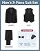 Gentle Season Men's 3 Pieces Slim Fit Black Suit Elegant Solid One Button Single Breasted Tuxedos Suits for Men Prom Party Wedding & Business Blazer Vest Pants Set Regular 42