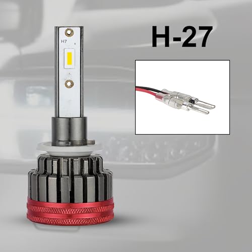 Image of 90W Super Power H27 LED Headlight Bulbs, 16,000LM, 6000K Cool White, 200% Brighter, 100x Longer Life, IP68 Waterproof, Universal Car & Bike (2-Pack, 2-Year Warranty)
