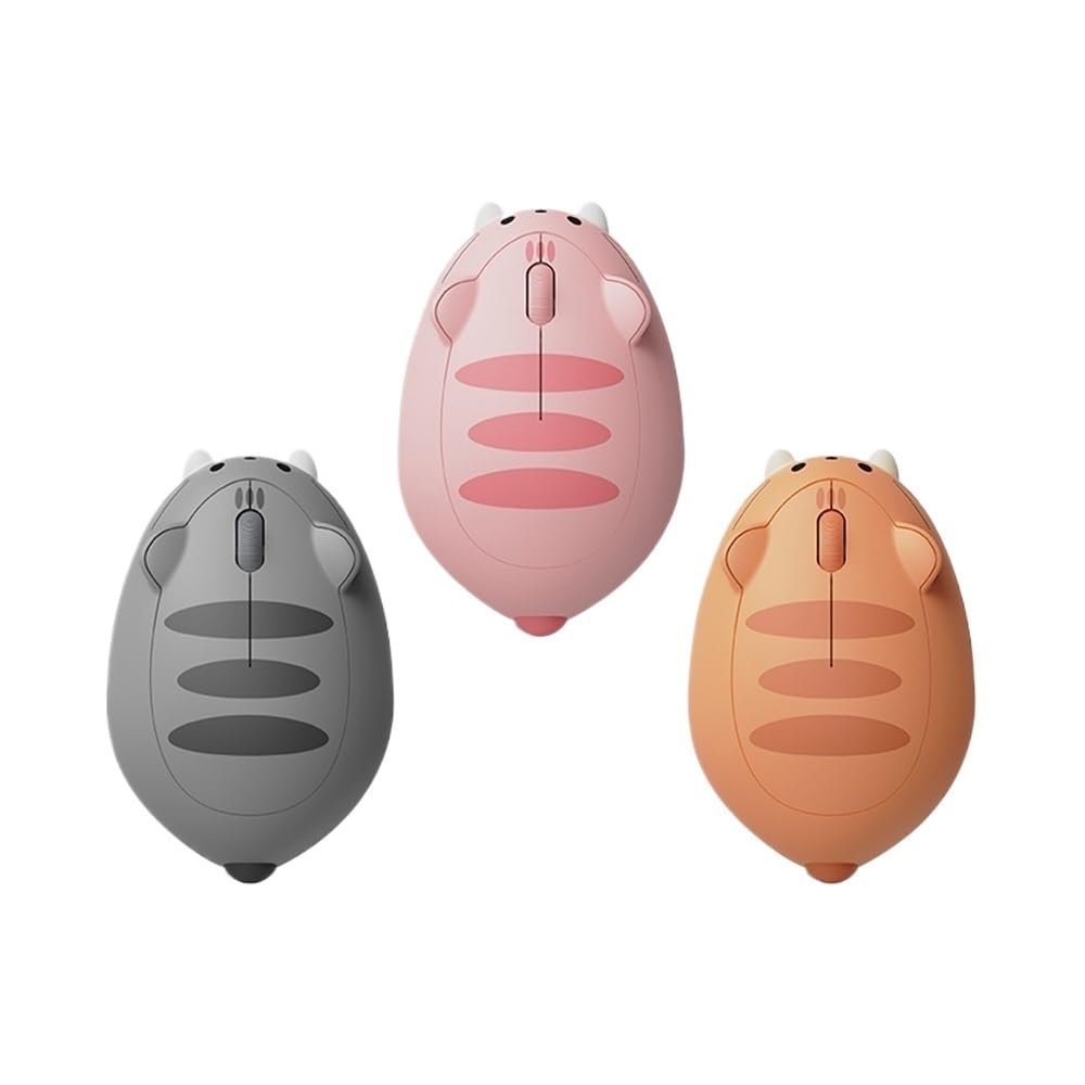 Mysz z motywem kota 2,4 GHz bezprzewodowa mysz do komputera PC Laptop Plug and Play (pomarańczowa)