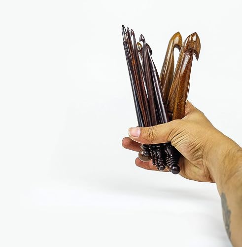 Nagina International 777 Rosewood Crafted Premium Polished Crochet Hooks & Knitting Needles thumb #1