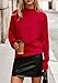 PRETTYGARDEN Womens Batwing Long Sleeve Sweaters Casual Loose Mock Neck Ribbed Knit Cozy Pullover Sweater Tops 2026 Spring Clothes (Red,M)
