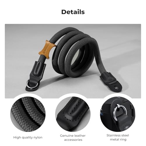 K&F CONCEPT Kameragurt Kamera Schultergurt Camera Strap Kamera Tragegurt geeignet für DSLR SLR oder spiegellosen Kameras (Schwarz)