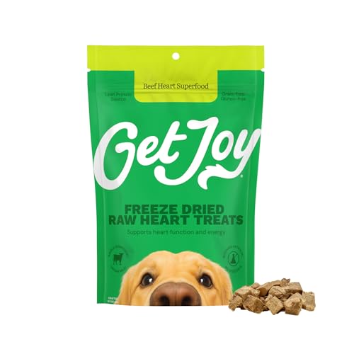 Get Joy Freeze Dried 100% Beef Heart Dog Treats, 4oz