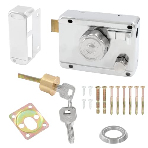 Ldexin Home Safety Vertical Keyway Cylinder Deadbolt Rim Lock Set Exterior Door Gate Lock Anti-Theft Door Locks For Right Opened #TOP9