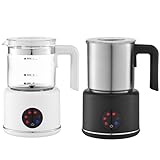 Milchaufschäumer Elektrisch, 4 in 1 Milchschäumer für Heißer und Kalter, 130-430ml 400W, Spülmaschinenfest Aufschäumer, für Latte Macchiato, Cappuccino, mit Dichtem Samtigem Schaum
