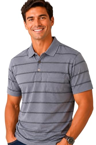 Image of SANE ORIGINALS Half Sleeve Polo T-Shirt for Men with Pocket || Stripe Collar and Pocket T-Shirt for Men Half Sleeves