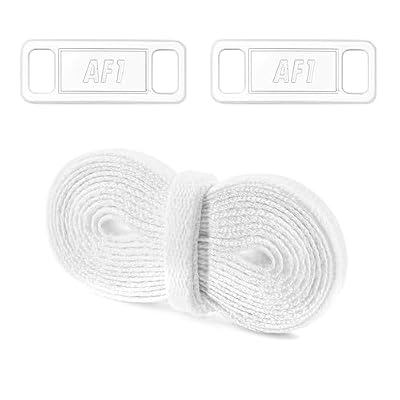 YLOKO Flat Shoelaces for Air Force 1 Sneakers with AF1 Charms, 47-54 Original White Shoe Laces for Airforce 1 Men Women