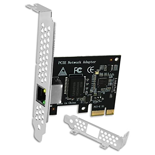 LinksTek PCI Express X1 Interface to 2.5Gbps RJ45 Ports Network Adapter for Windows 11, 10 64bit and Windows Server 2019, 2022, Intel I225V Ethernet Controller, PCIE NIC Card (PCIE-I225)