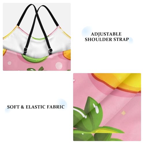 Pigsaly Girls One Piece Swimsuits Cute Peach Strawberry Pear Mango Gummy Jelly Candy Kids Cross Back Swimwear 3T3