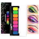 LOPHE Fluorescenti Matite Trucco per Viso e Corpo, 8 Colori Lavabile UV Fluorescente Colorato Neon Kit, Pittura Corpo Sicuro e Non Tossico per Feste, Cosplay, Halloween e Natale